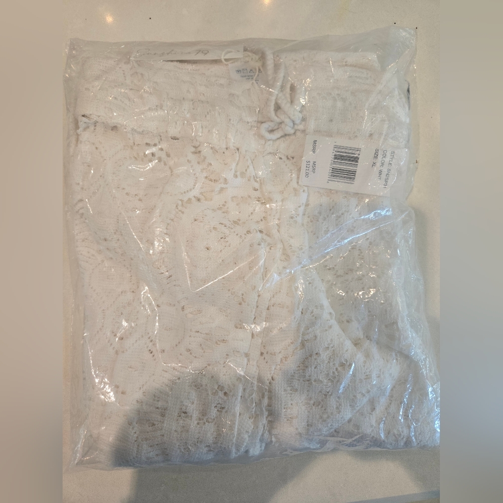 NWT Sunshine 79 Chillin White Crochet Pants Size XL - Picture 3 of 6